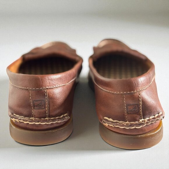 EUC Sperry Topsider Avery Kiltie Brown Penny Loafers Woman's sz 11 Leather Flats - Picture 7 of 10
